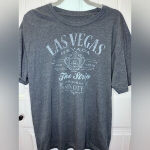 Gray Las Vegas Graphic T-Shirt large sin city unisex